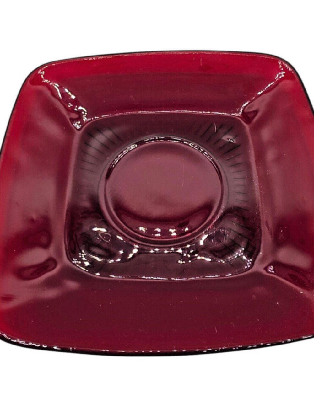 Vintage Anchor Hocking Royal Ruby Red Square Plate Dish 5 3/8"